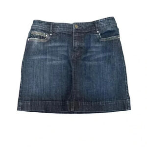 Women’s WHITE HOUSE BLACK MARKET Blanc Jean skirt with rhinestones Size 4